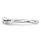 Sterling Silver Stackable Expressions Rhodium-plated Aquamarine and White Topaz Key Ring