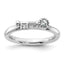 Sterling Silver Stackable Expressions Rhodium-plated White Topaz Key Ring