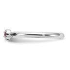 Sterling Silver Stackable Expressions Rhodium-plated Pink Tourmaline and White Topaz Key Ring