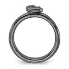 Sterling Silver Stackable Expressions Black Rhodium Citrine Moon Ring