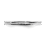 Sterling Silver Stackable Expressions Rhodium Grooved Ring