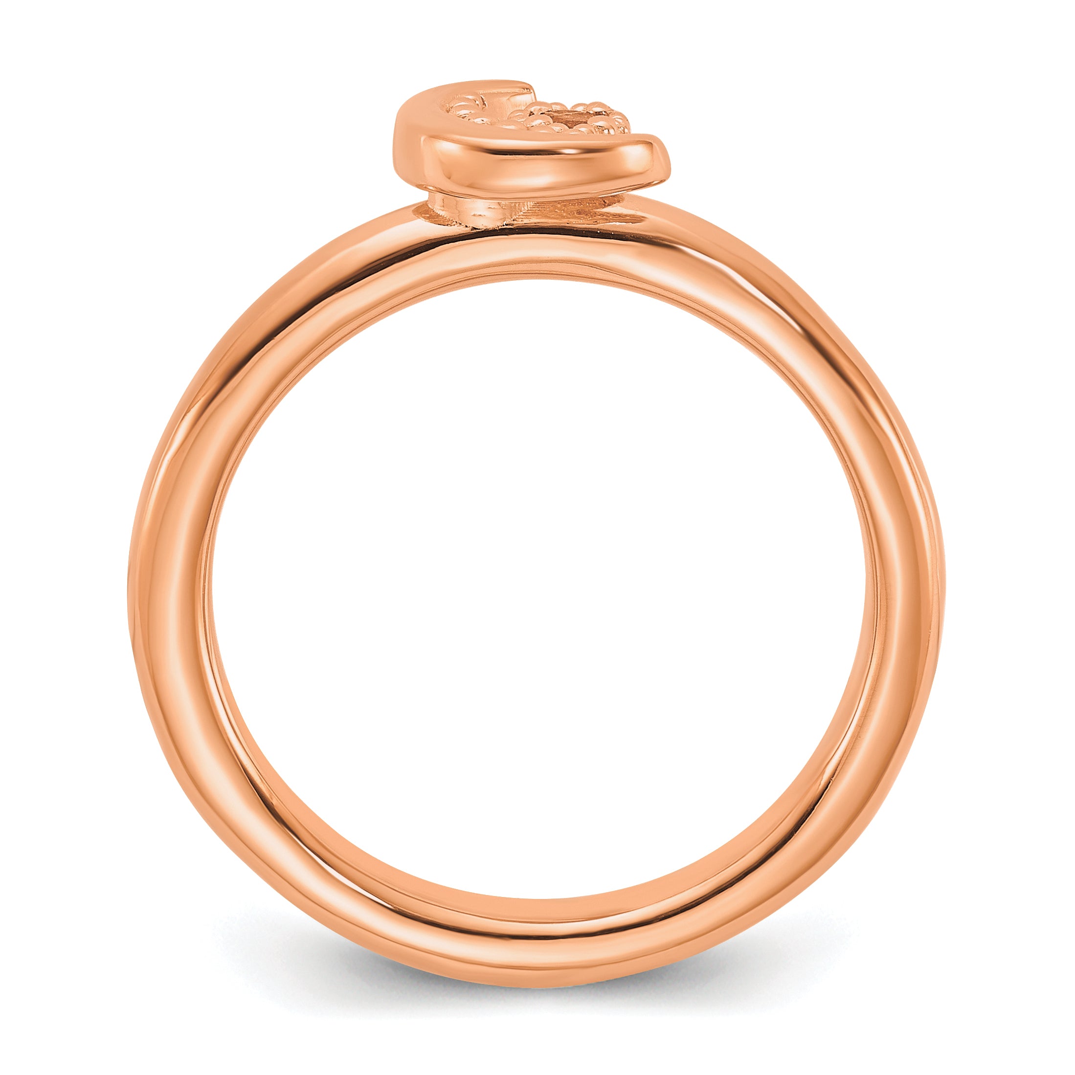 Sterling Silver Stackable Expressions Rose Gold-plated Citrine Moon Ring