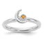 Sterling Silver Stackable Expressions Rhodium-plated Citrine Moon Ring