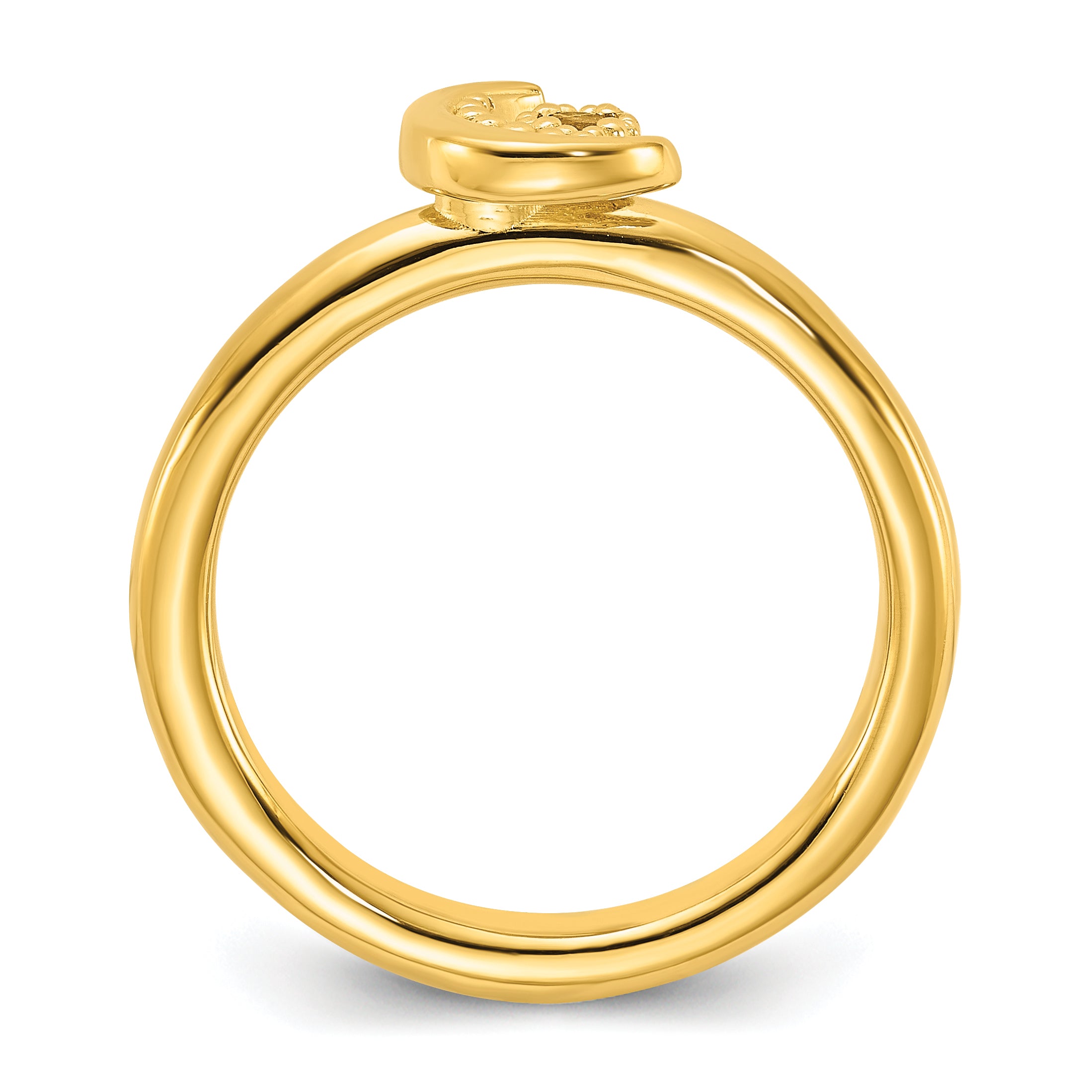 Sterling Silver Stackable Expressions Gold-plated Citrine Moon Ring Secondary image