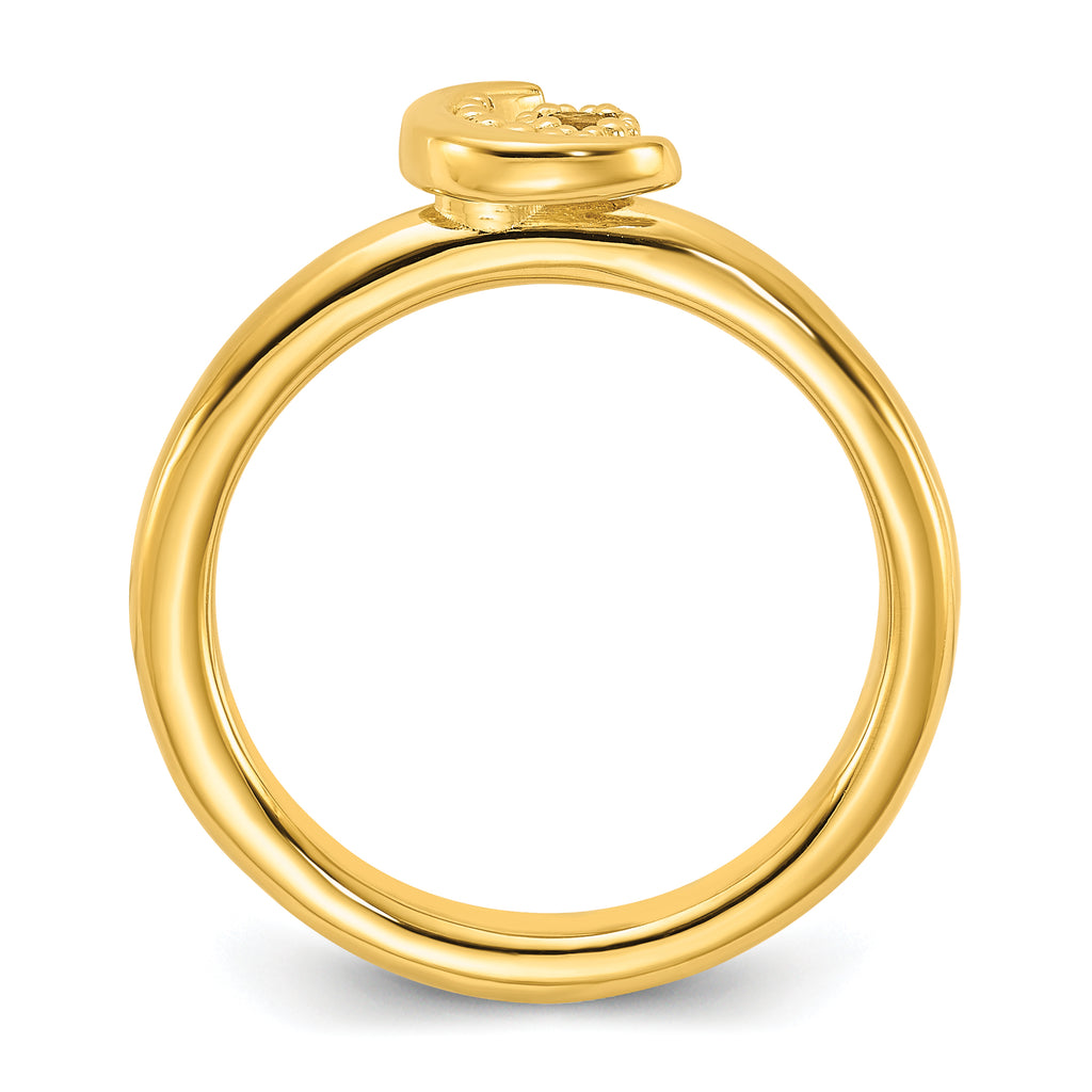 Sterling Silver Stackable Expressions Gold-plated Citrine Moon Ring