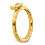 Sterling Silver Stackable Expressions Gold-plated Citrine Moon Ring