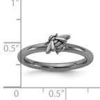 Sterling Silver Stackable Expressions Black Rhodium Bee Ring