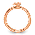 Sterling Silver Stackable Expressions Rose Gold-plated Bee Ring