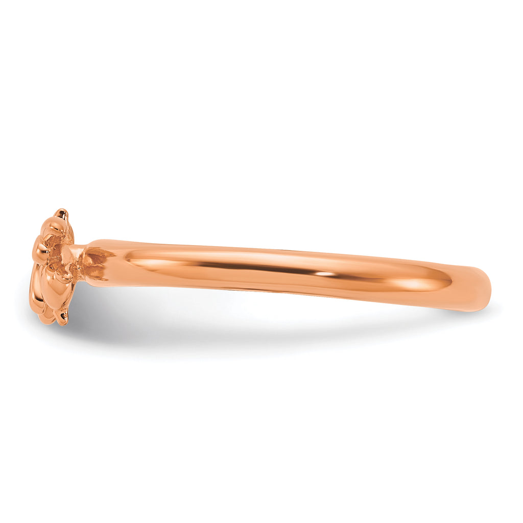 Sterling Silver Stackable Expressions Rose Gold-plated Bee Ring