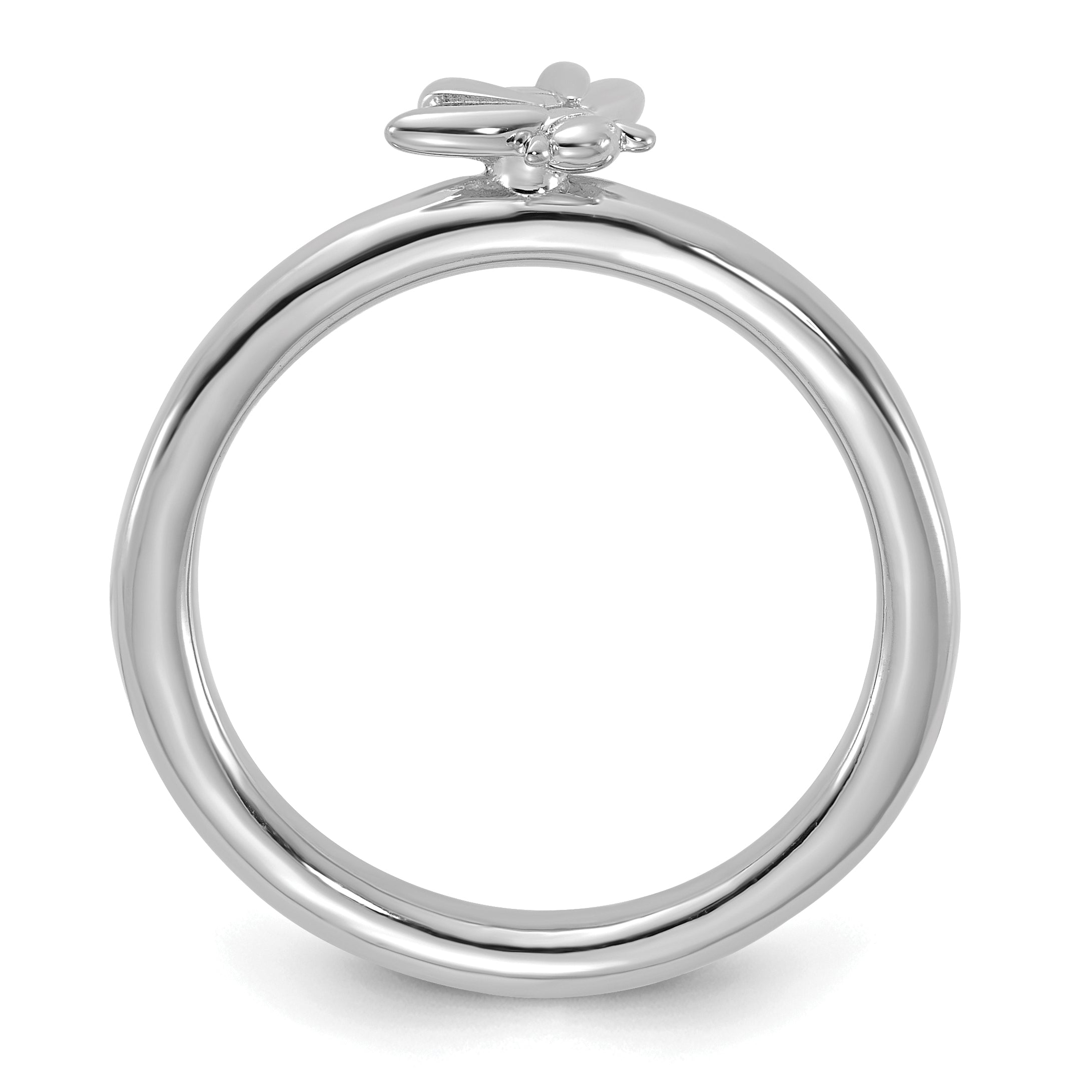 Sterling Silver Stackable Expressions Rhodium-plated Bee Ring Secondary image
