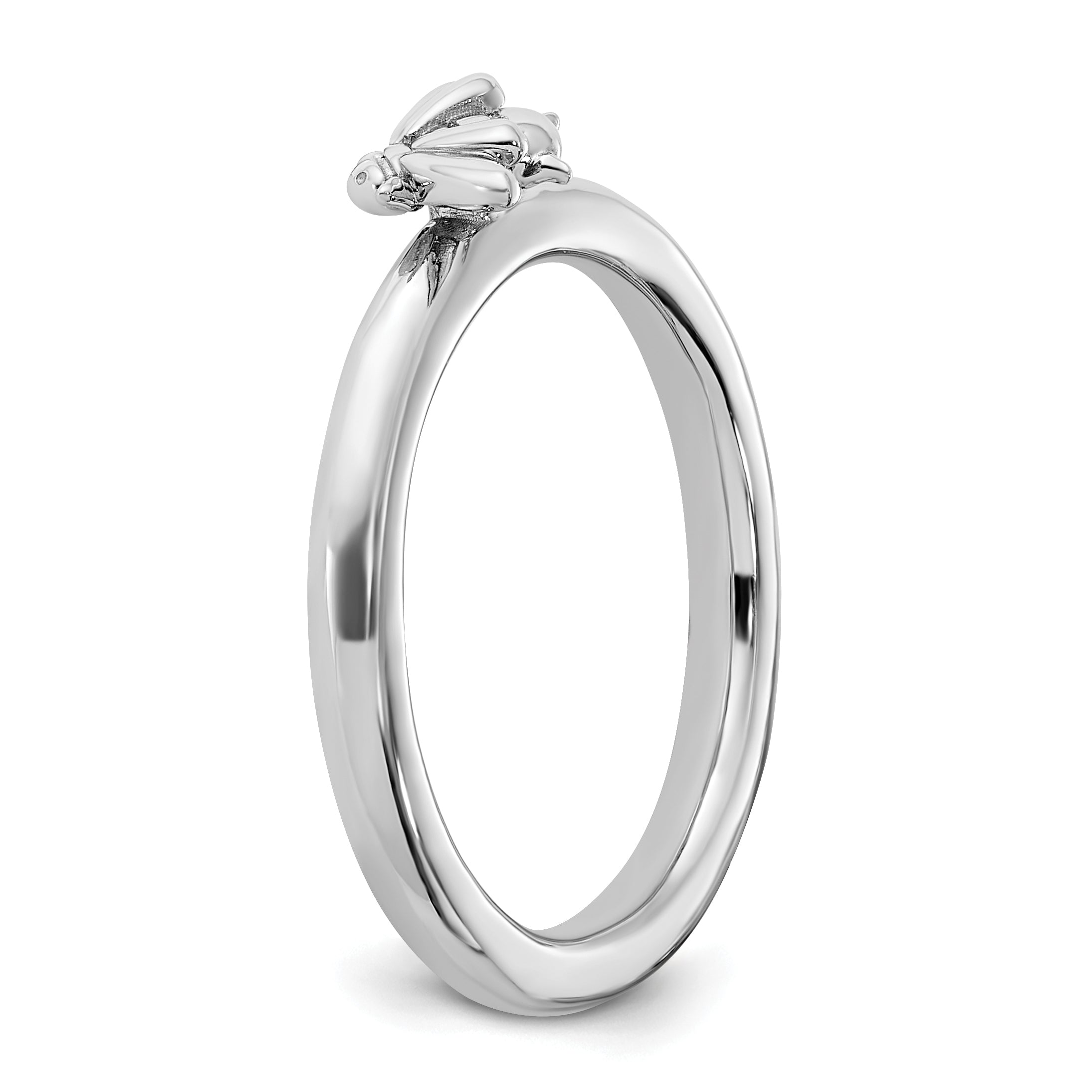 Sterling Silver Stackable Expressions Rhodium-plated Bee Ring