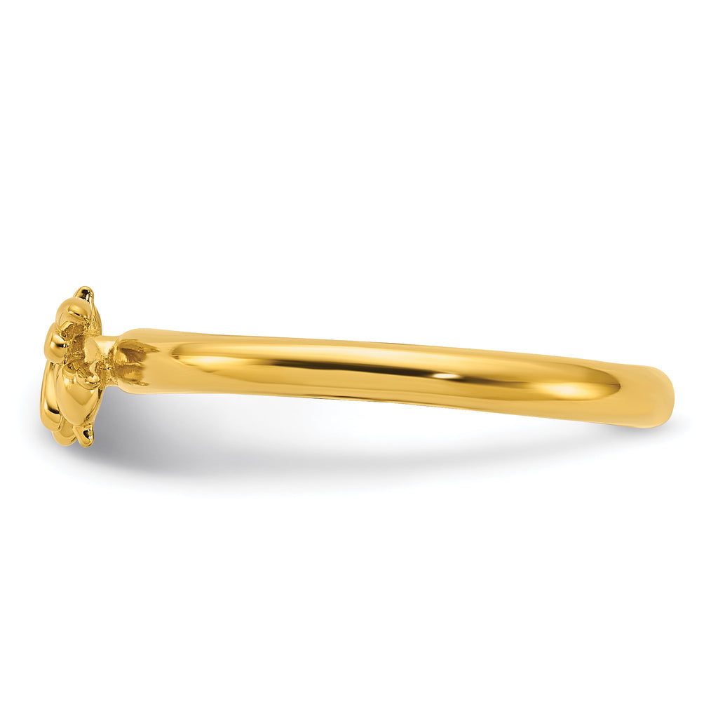 Sterling Silver Stackable Expressions Gold-plated Bee Ring