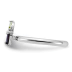 Sterling Silver Stackable Expressions RH-plated Garnet Peridot Apple Ring