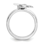 Sterling Silver Stackable Expressions Antiqued Heart with Arrow Ring