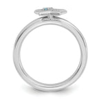 Sterling Silver Stackable Expressions Rh-plated Blue/White Topaz Star Ring