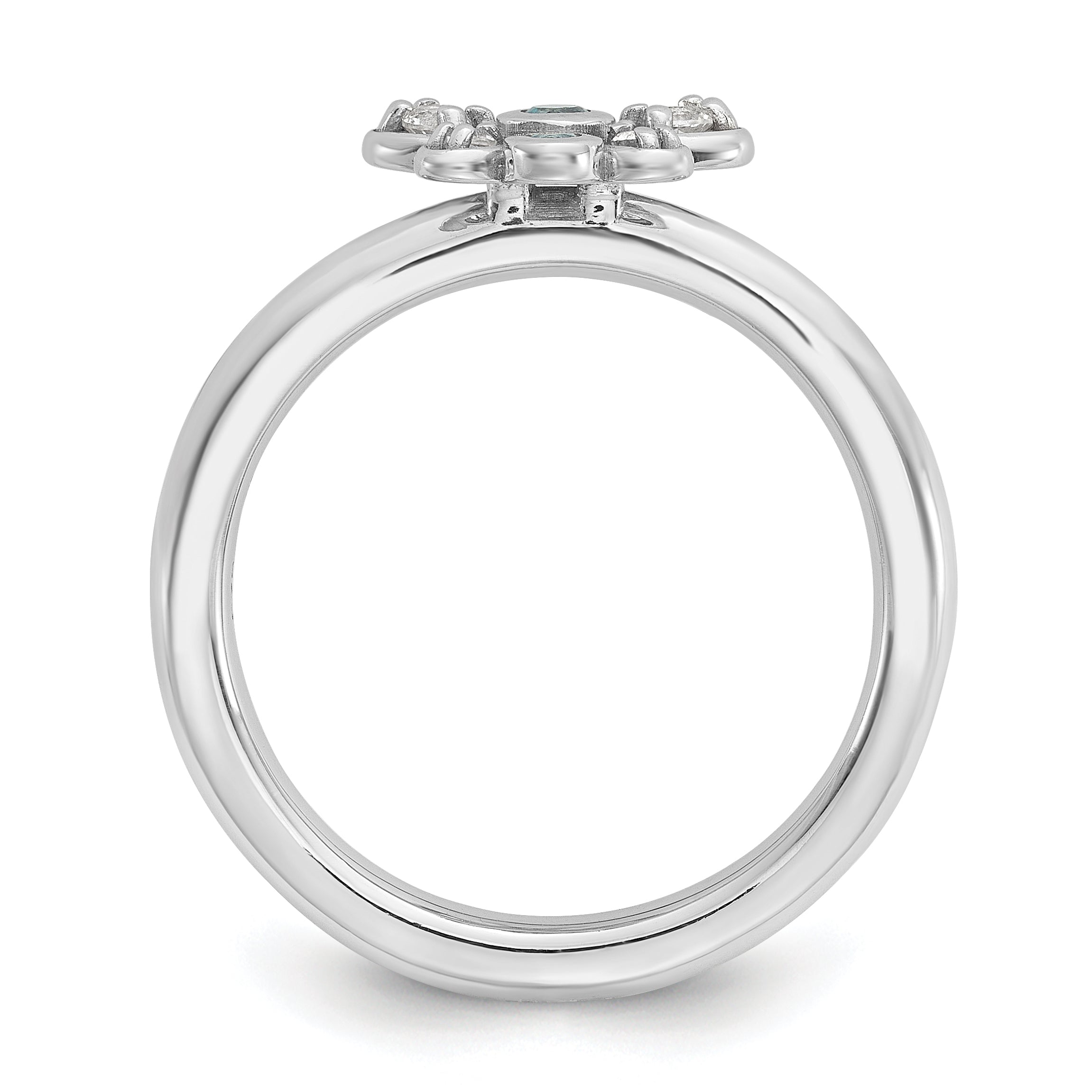 Sterling Silver Stackable Expressions Rh-plated Blue/White Topaz Butterfly Secondary image
