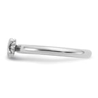 Sterling Silver Stackable Expressions Rh-plated Starfish and Shell Ring
