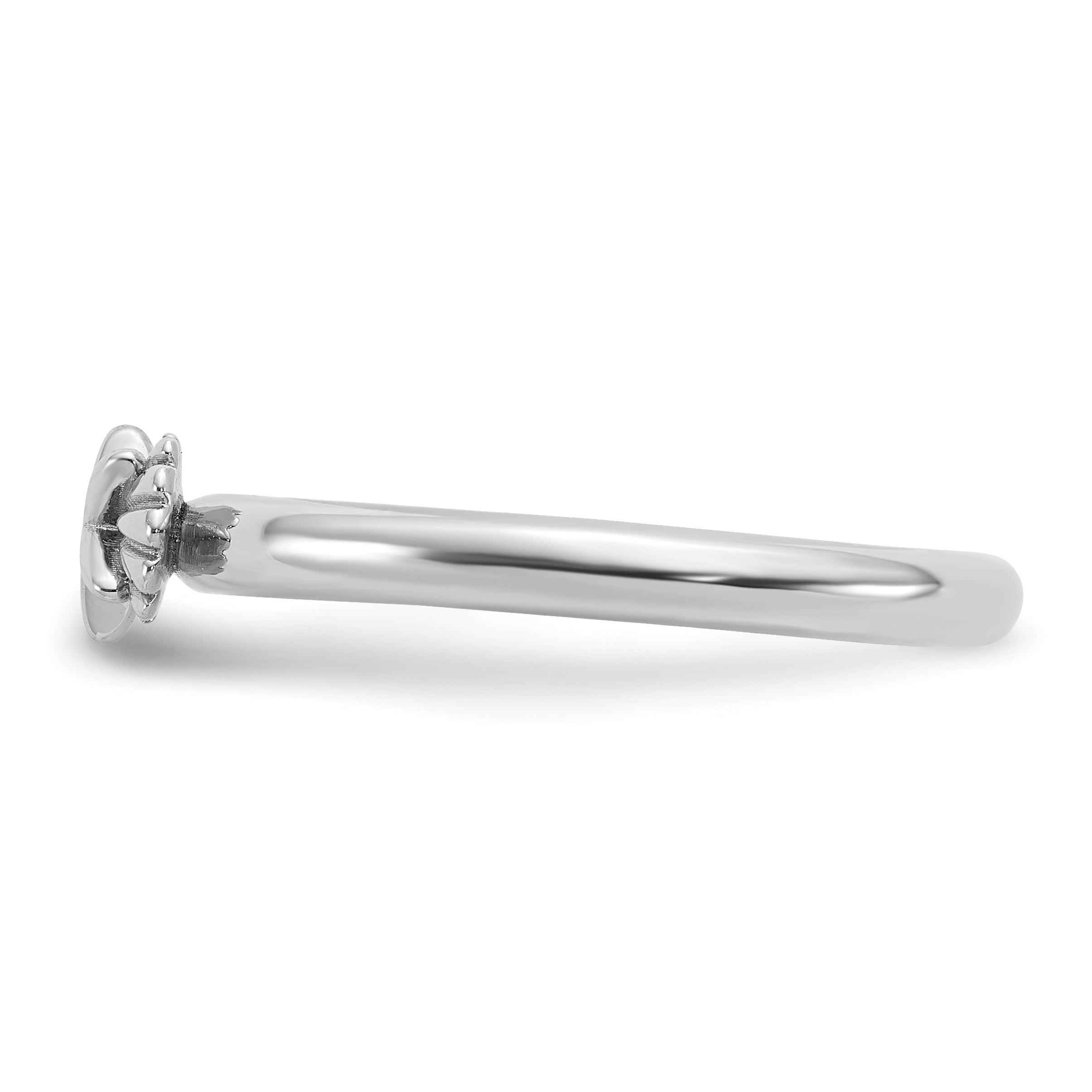 Sterling Silver Stackable Expressions Rh-plated Starfish and Shell Ring