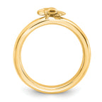 Sterling Silver Stackable Expressions Gold-plated Starfish/Shell Ring