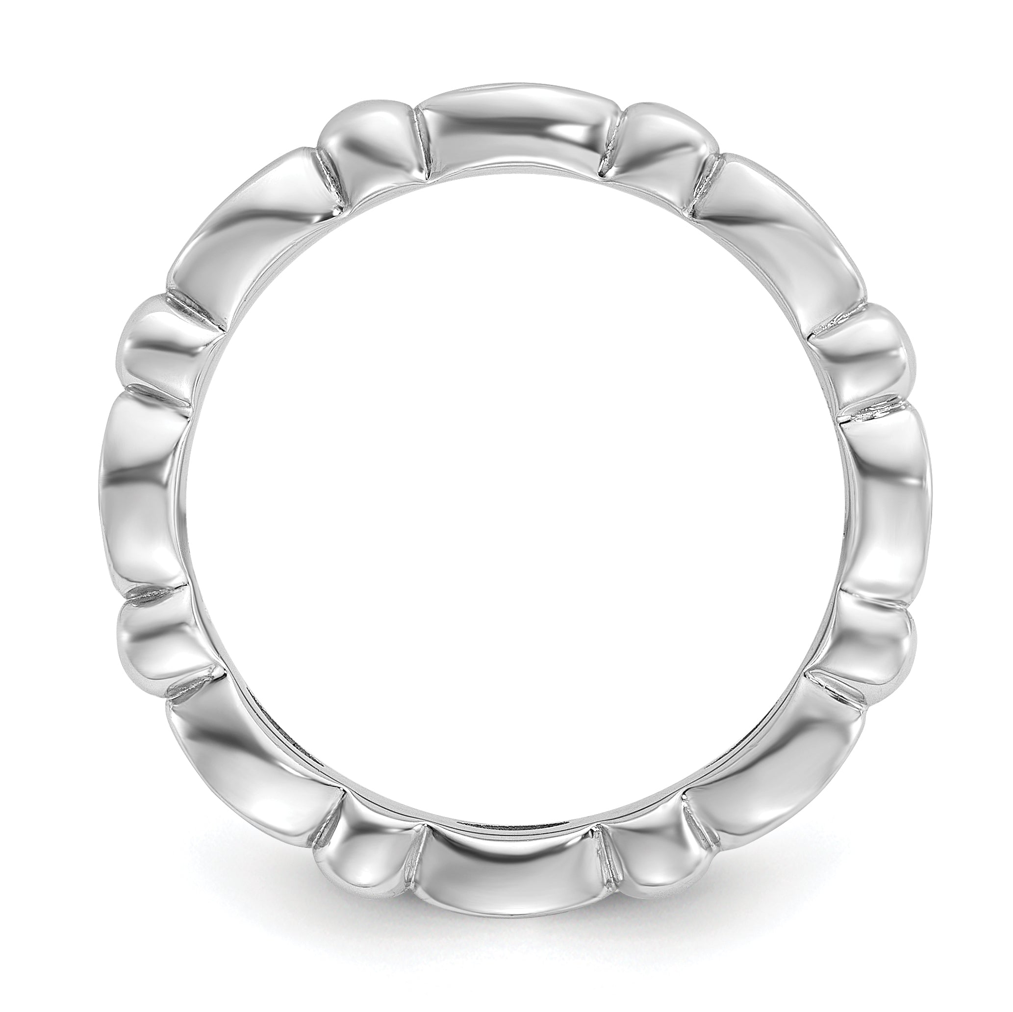 Sterling Silver Stackable Expressions Rhodium-plated Ring Secondary image