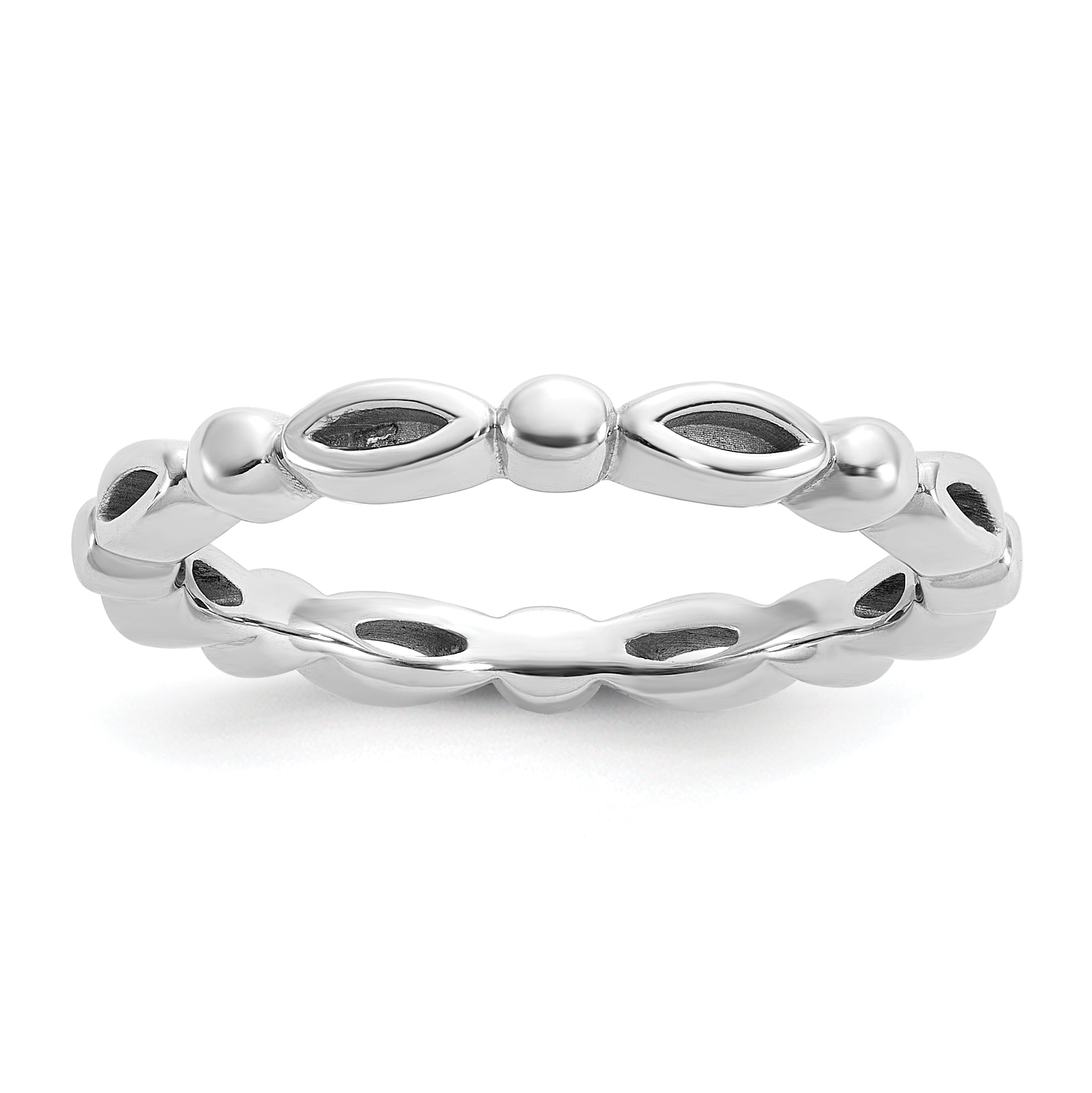 Sterling Silver Stackable Expressions Rhodium-plated Ring Main image