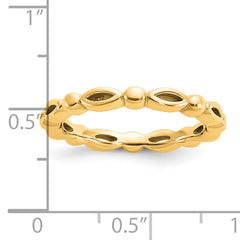 Sterling Silver Stackable Expressions Gold-plated Ring