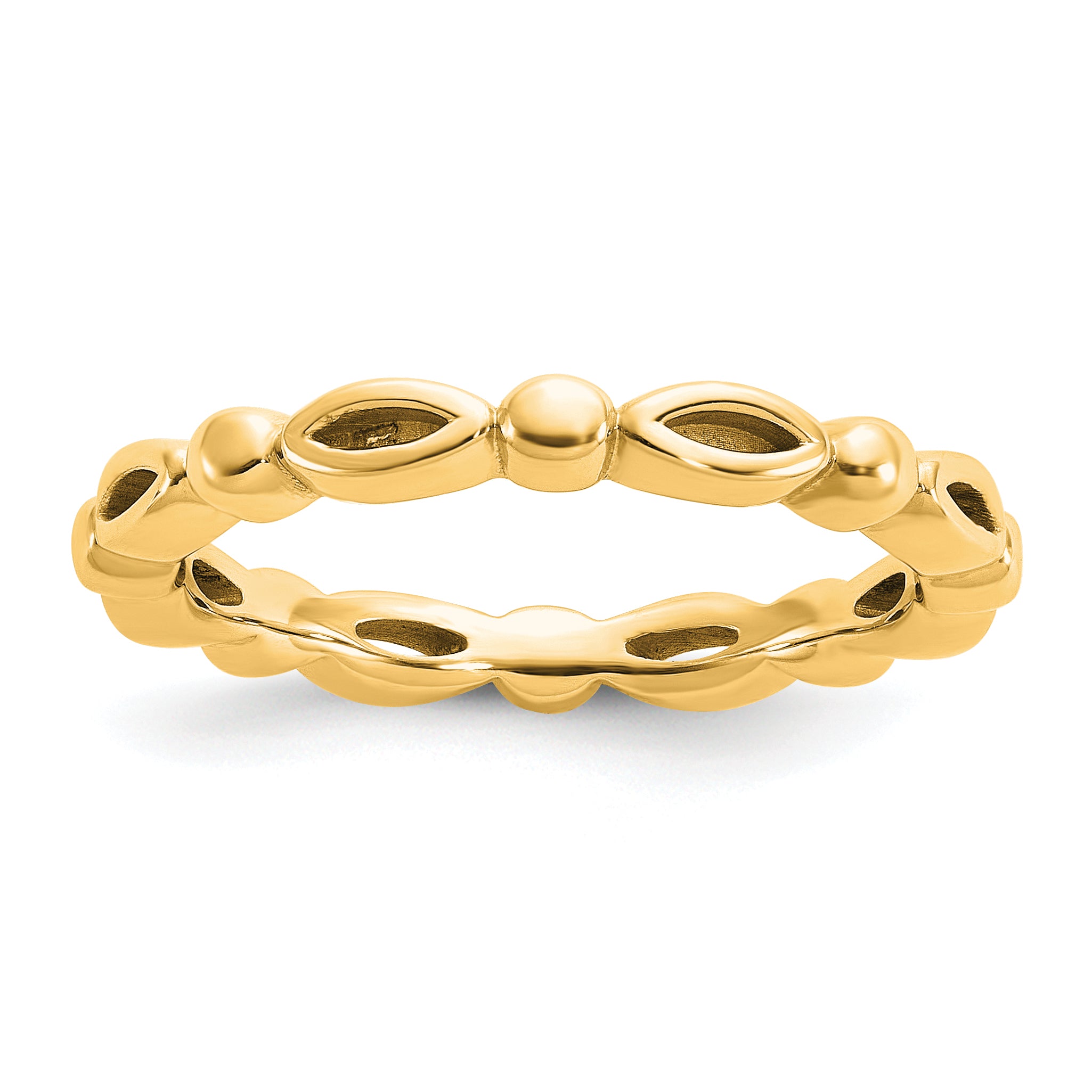 Sterling Silver Stackable Expressions Gold-plated Ring Main image