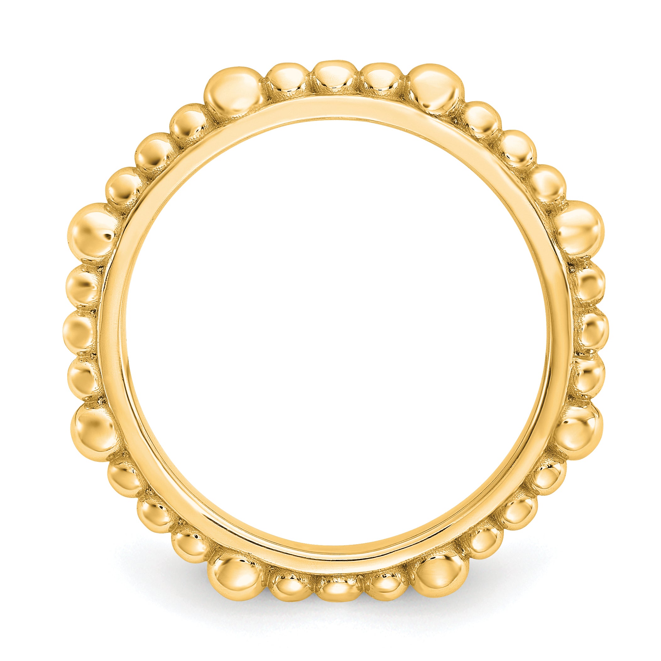 Sterling Silver Stackable Expressions Gold-plated Beaded Ring Secondary image