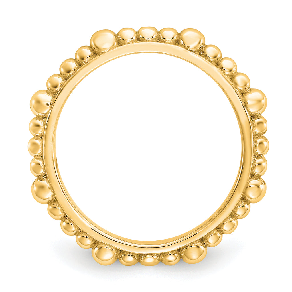 Sterling Silver Stackable Expressions Gold-plated Beaded Ring