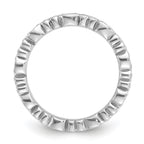 Sterling Silver Stackable Expressions Rhod-plated Swirl Design Ring