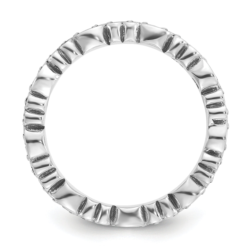 Sterling Silver Stackable Expressions Antiqued Swirl Design Ring