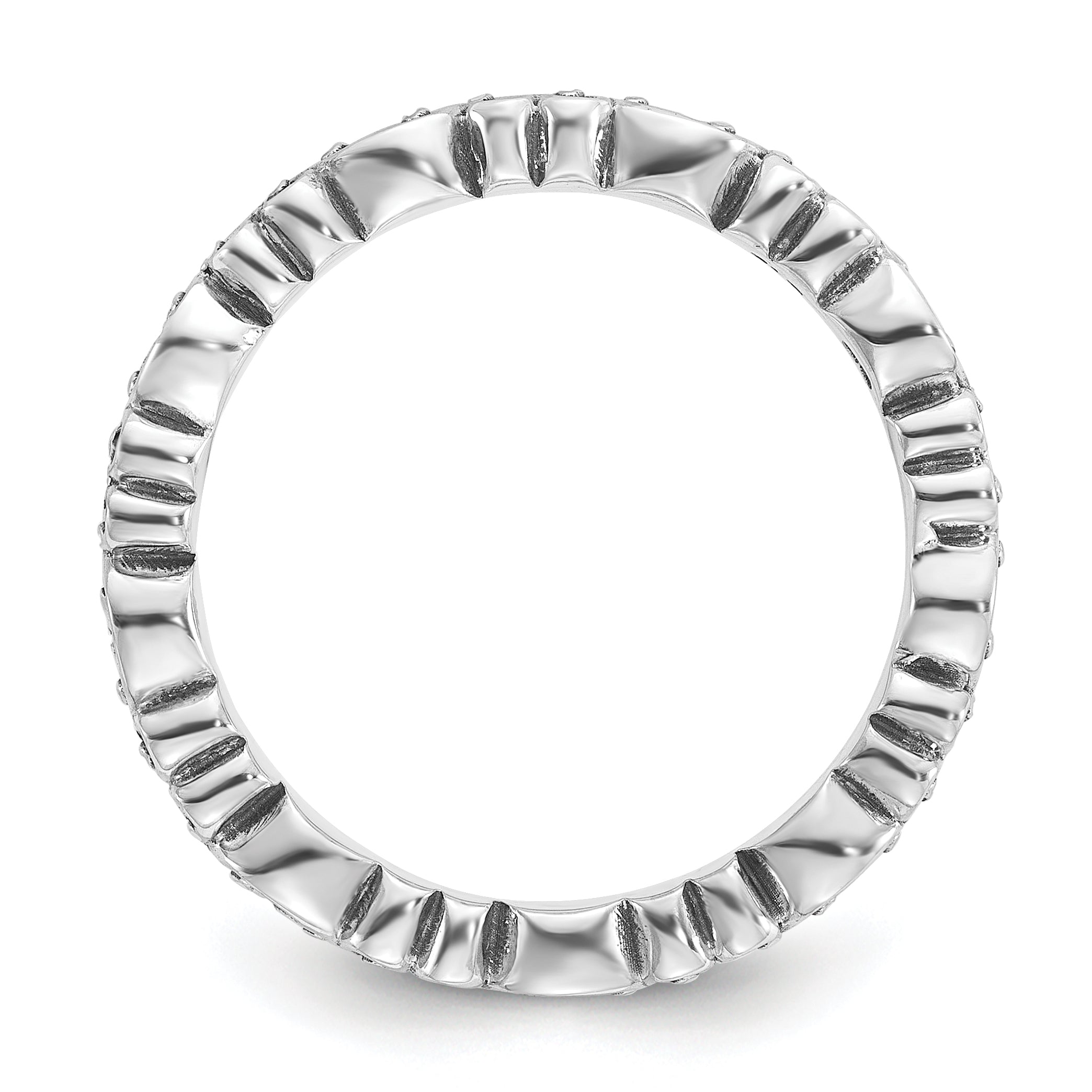 Sterling Silver Stackable Expressions Antiqued Swirl Design Ring