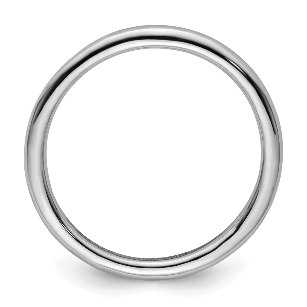 Sterling Silver Stackable Expressions Rhodium-Plated Polished Ring