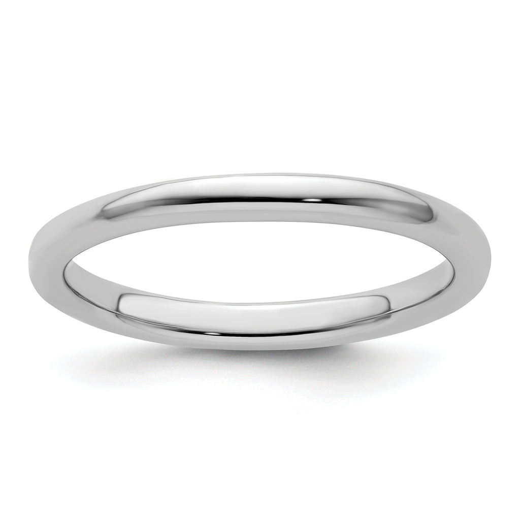 Sterling Silver Stackable Expressions Rhodium-Plated Polished Ring