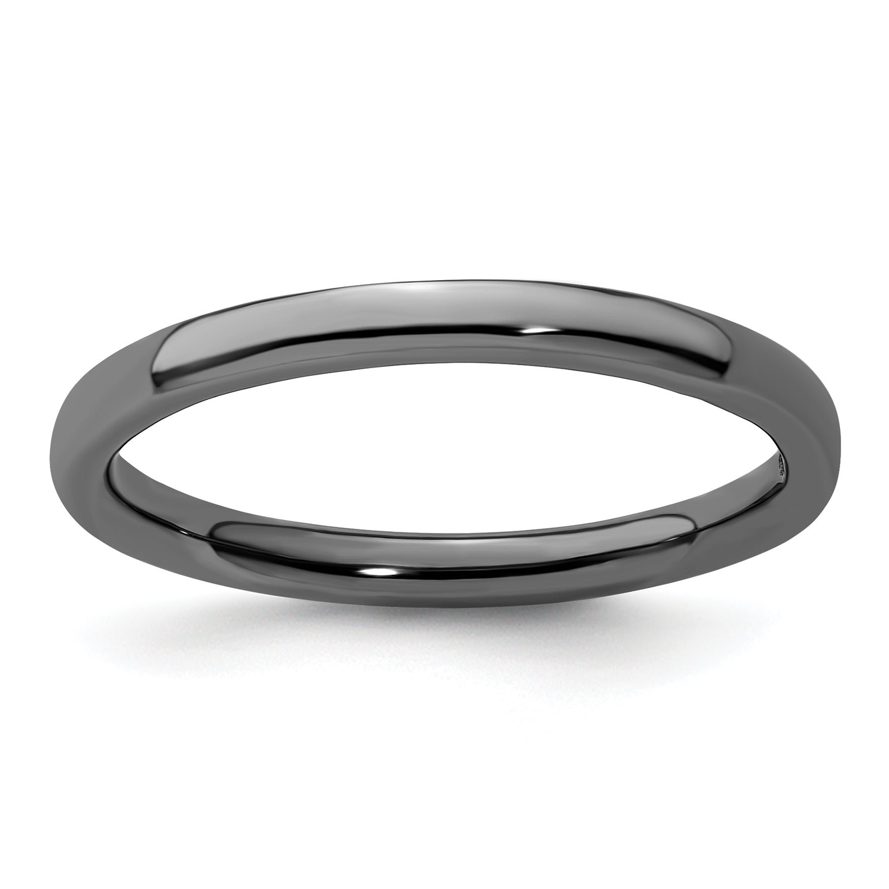 Sterling Silver Stackable Expressions Black-plated Polished Ring Main image