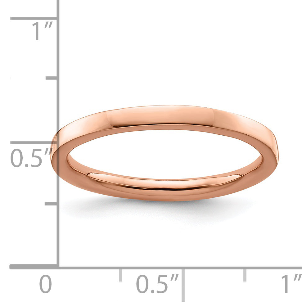 Sterling Silver Stackable Expressions Pink-plated Polished Ring