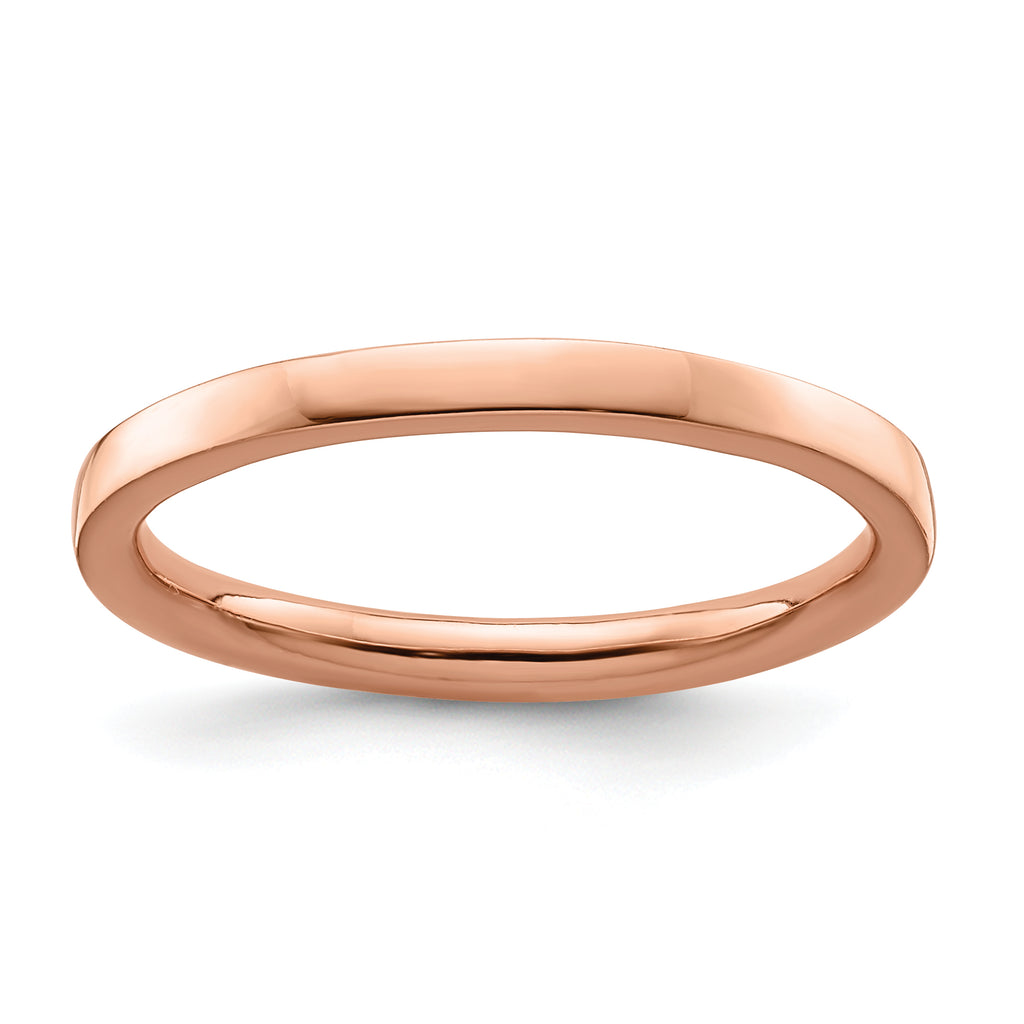 Sterling Silver Stackable Expressions Pink-plated Polished Ring