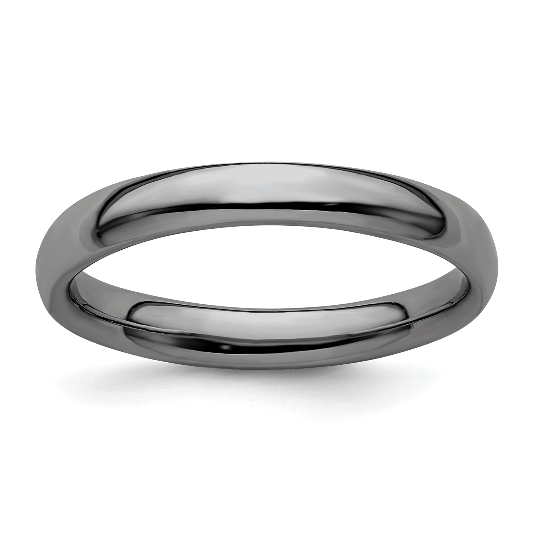 Sterling Silver Stackable Expressions Black-plated Polished Ring Main image