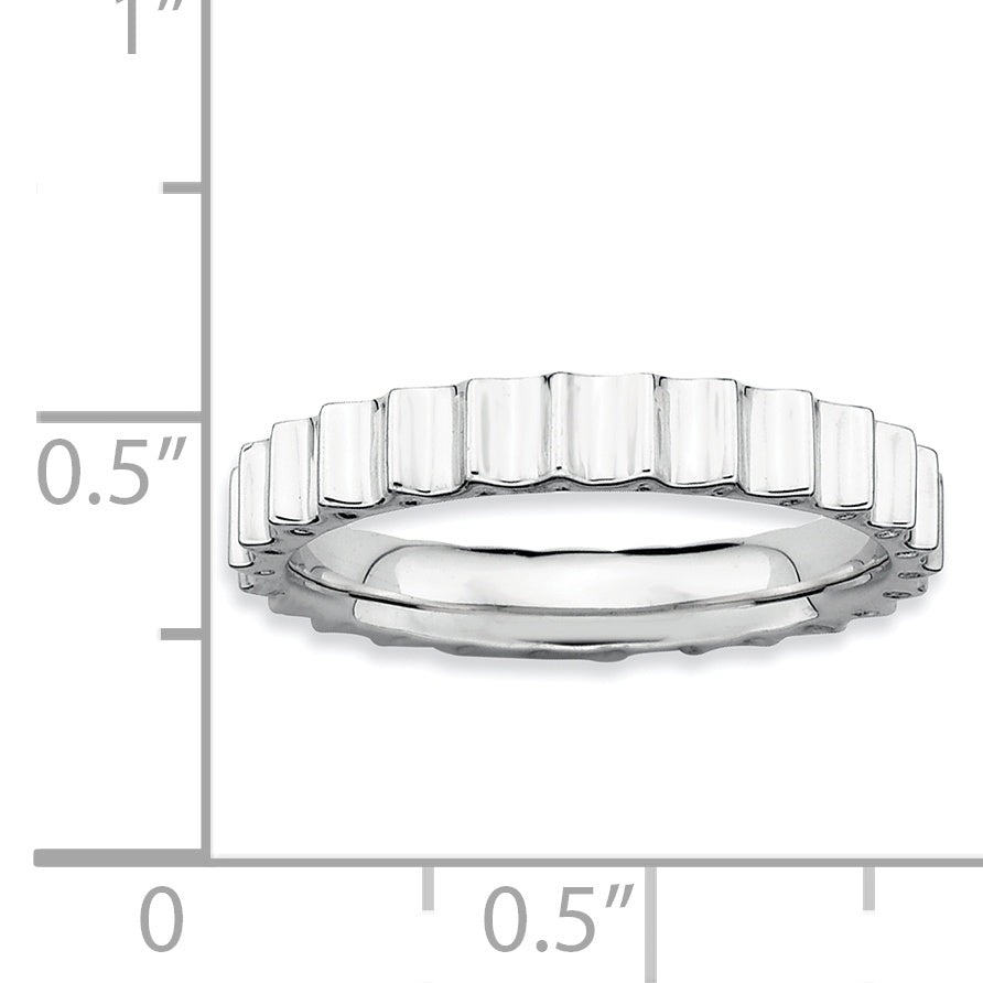 Sterling Silver Stackable Expressions Rhodium Ring