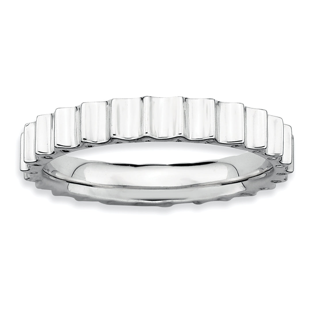 Sterling Silver Stackable Expressions Rhodium Ring Main image