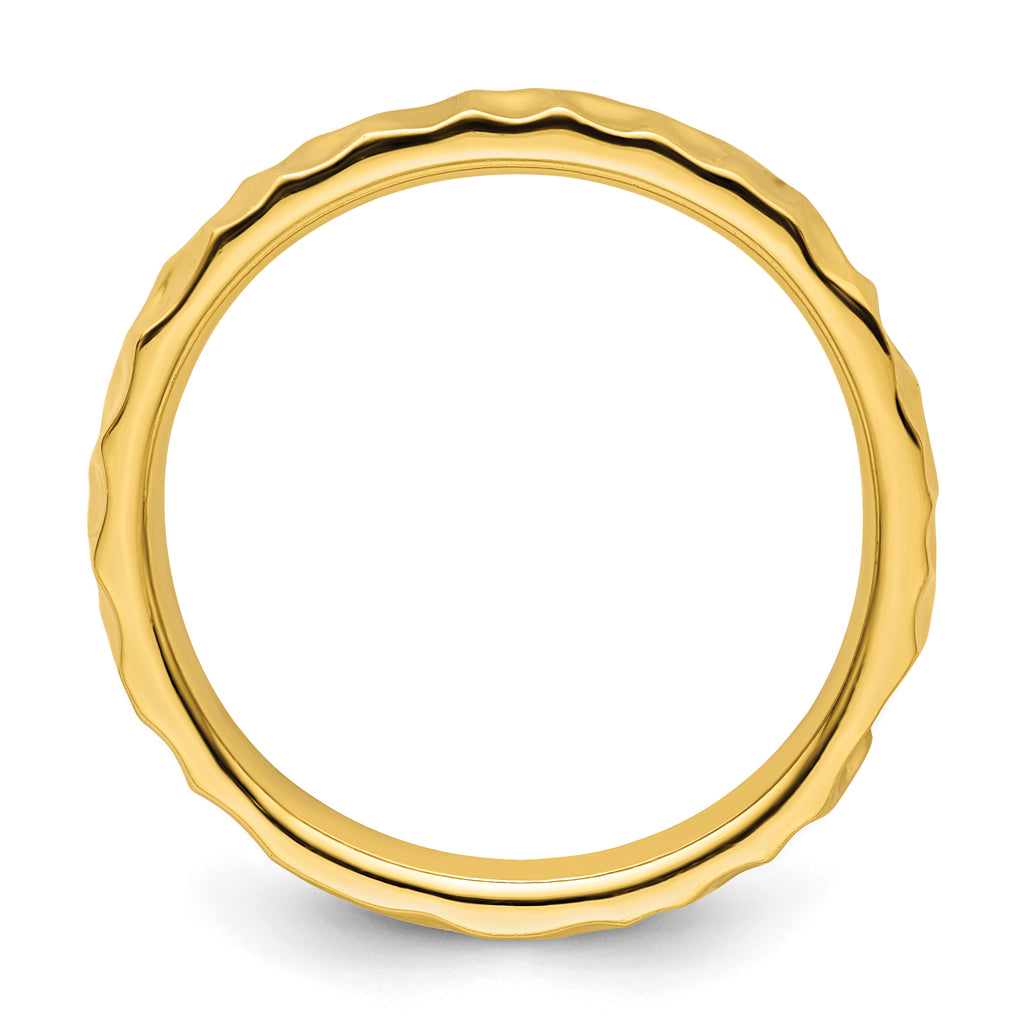 Sterling Silver Stackable Expressions Gold-plated Ring