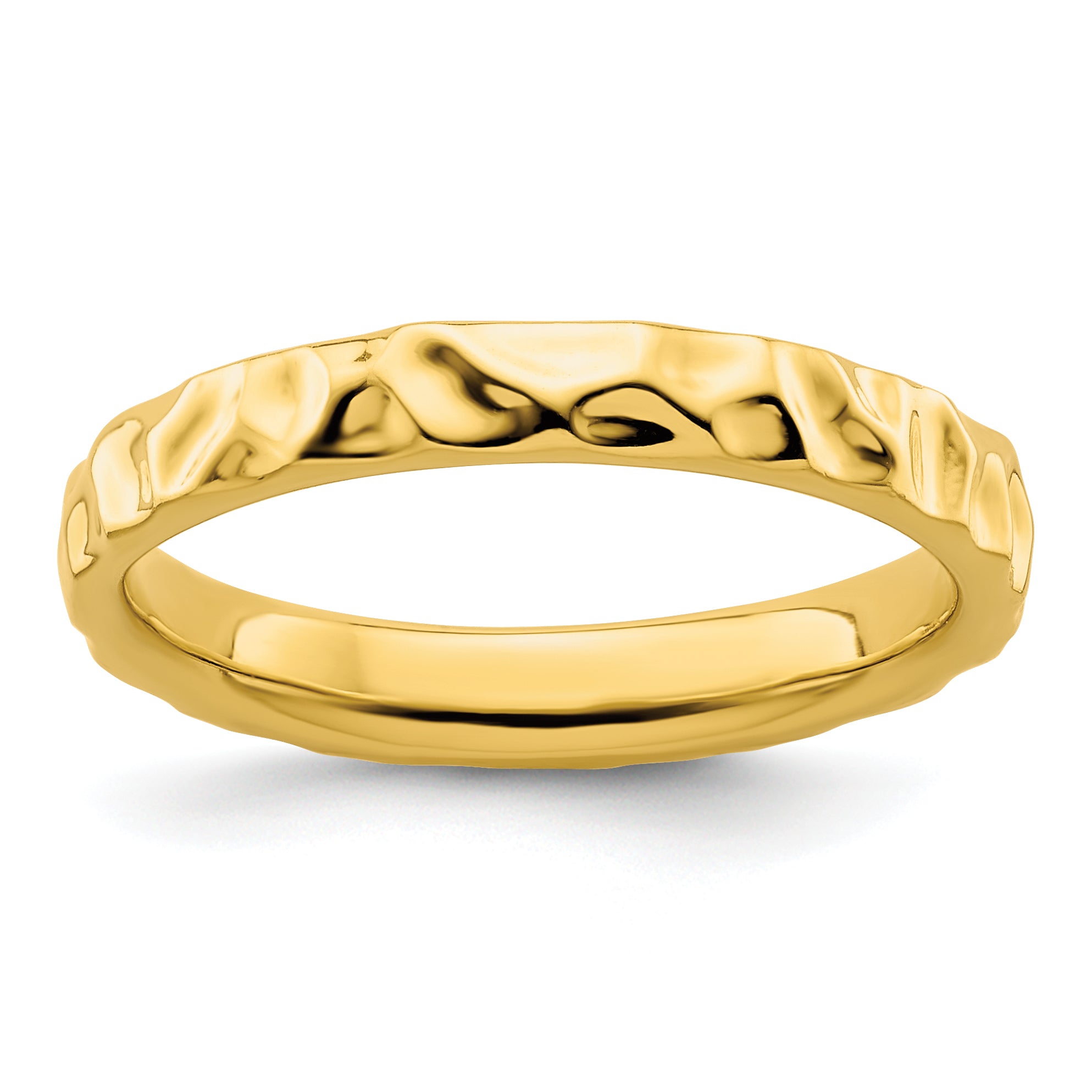 Sterling Silver Stackable Expressions Gold-plated Ring Main image