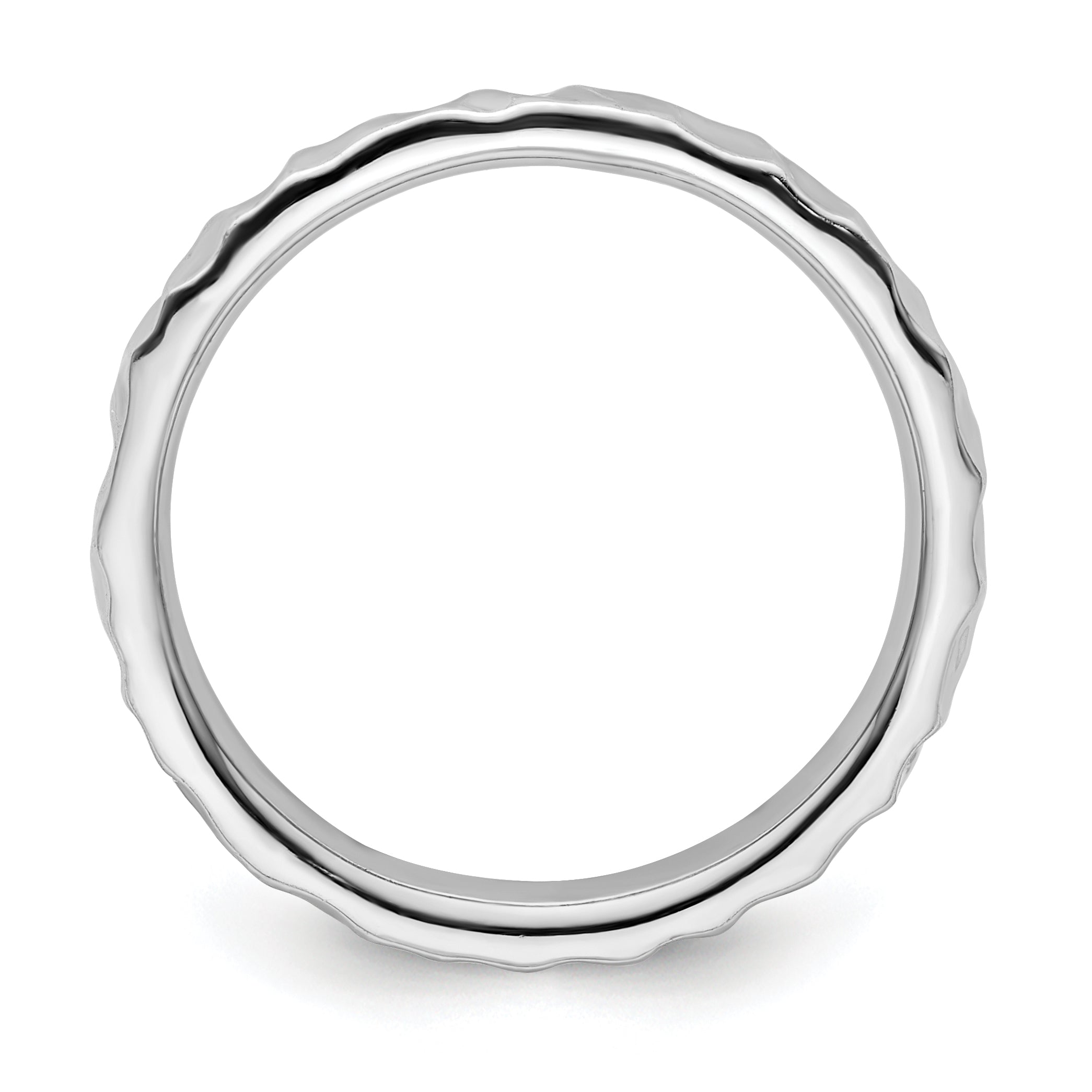 Sterling Silver Stackable Expressions Rhodium Ring Secondary image