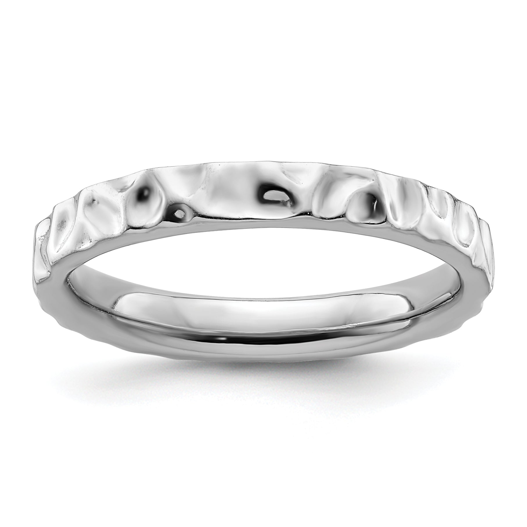 Sterling Silver Stackable Expressions Rhodium Ring Main image