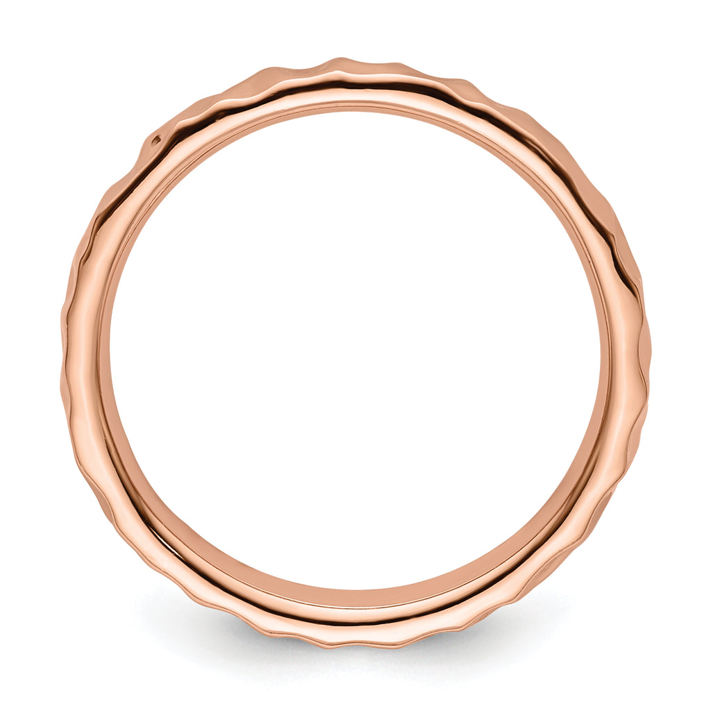 Sterling Silver Stackable Expressions Pink-plated Ring