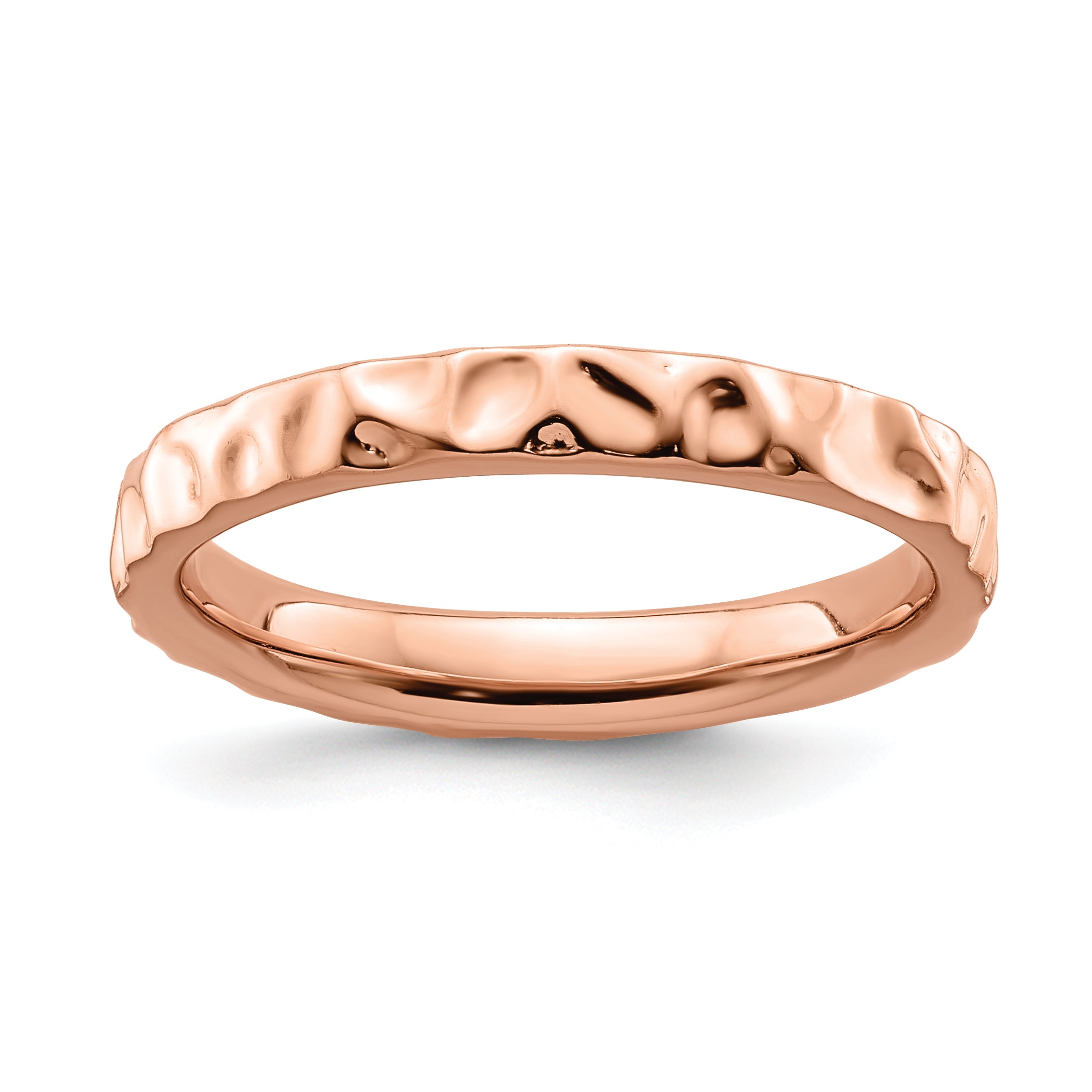 Sterling Silver Stackable Expressions Pink-plated Ring Main image