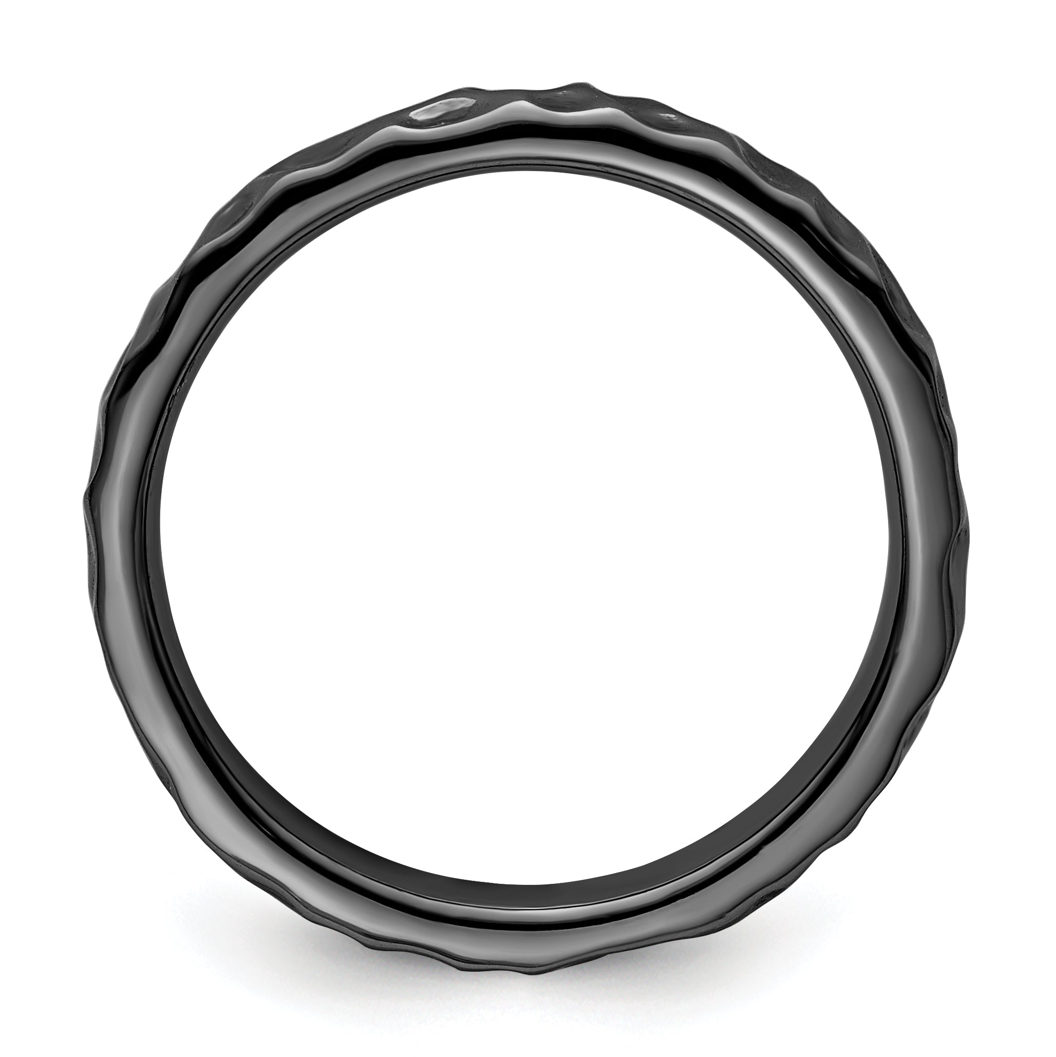 Sterling Silver Stackable Expressions Black-plated Ring Secondary image