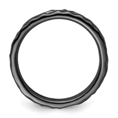 Sterling Silver Stackable Expressions Black-plated Ring