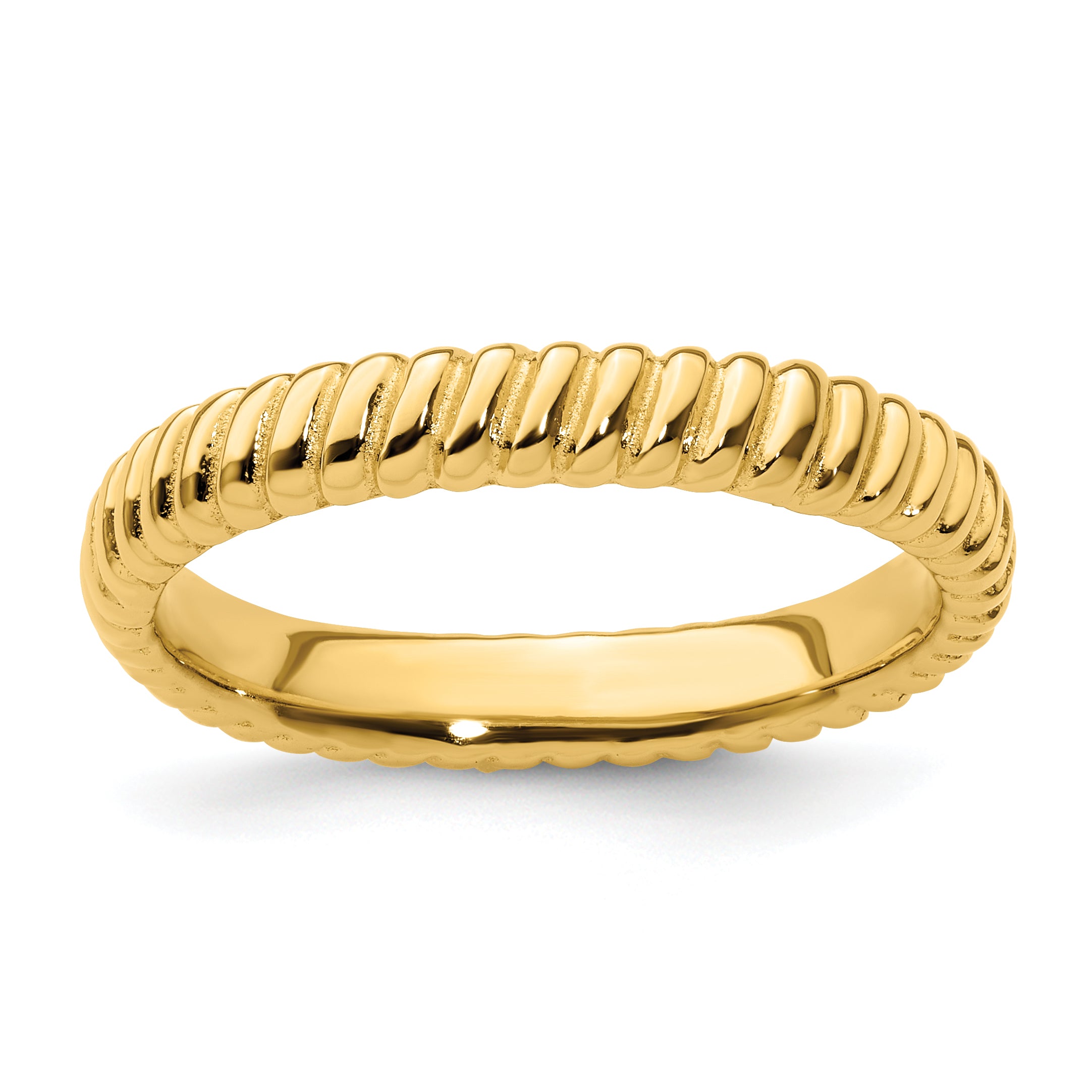 Sterling Silver Stackable Expressions Gold-plated Ring Main image