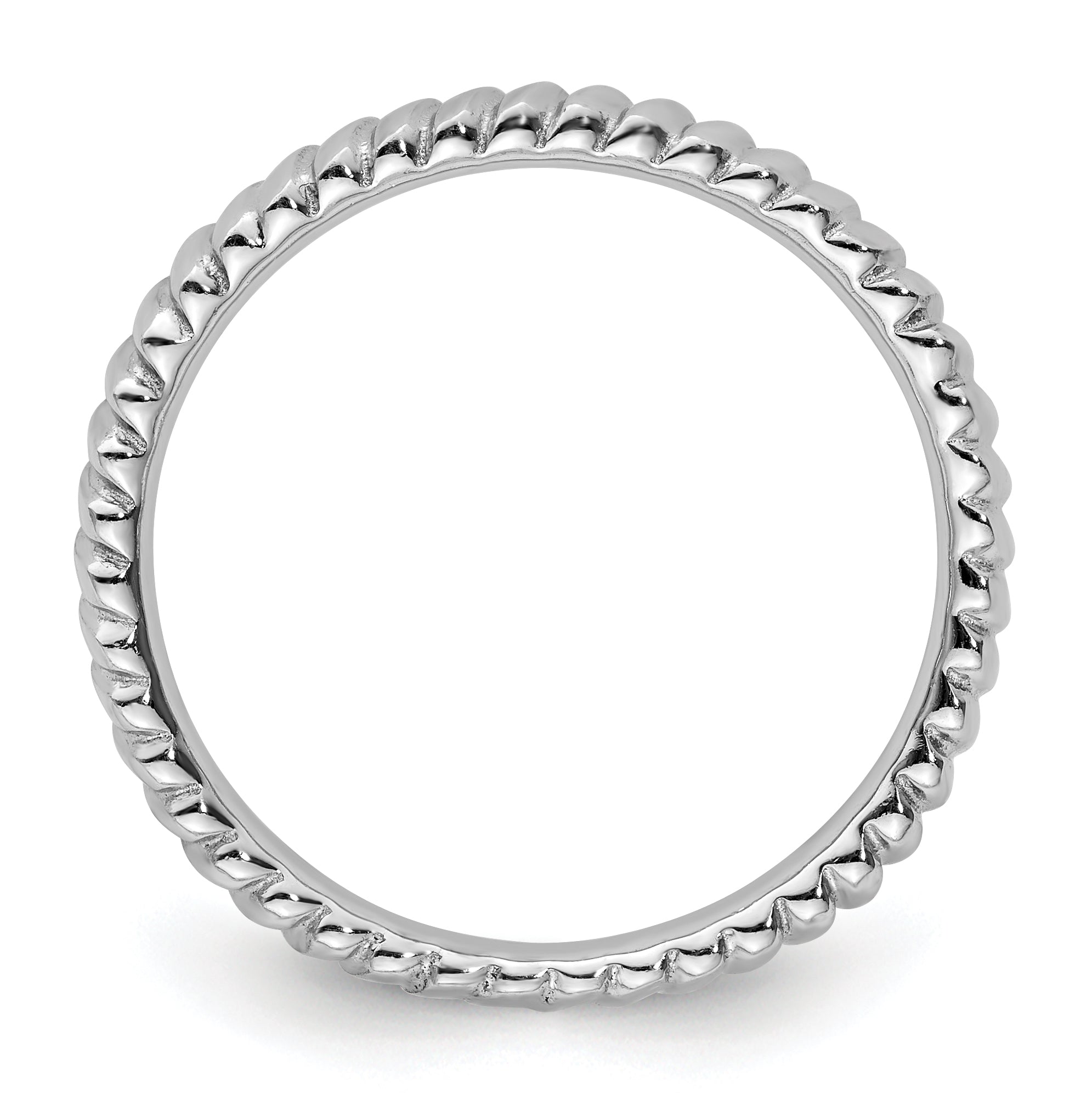 Sterling Silver Stackable Expressions Rhodium Ring Secondary image